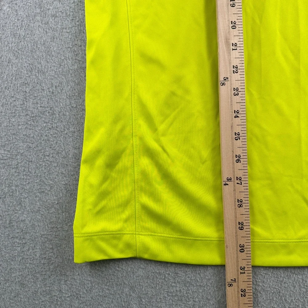 Nike Polo Shirt Mens Large Tour Performance Lime Green Dri-Fit Short Sleeve